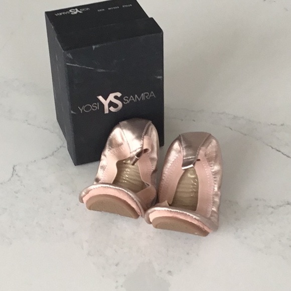 New in Box Yosi Samra Rose Gold Ballet Flats, size 11 - Picture 1 of 6